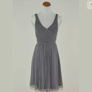 J Crew $250 Silk Chiffon Heidi Dress Graphite gray